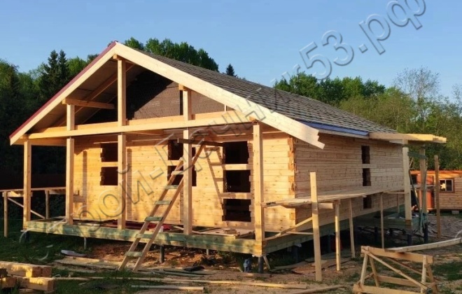 3 Брусовой дом ОД-21, 11x9.5м, 91 М², Московская область, Сергиево-Посадский район, деревня Шапилово (3)